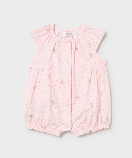 Mayoral Print Gathered Romper Style 1707 - Baby Rose